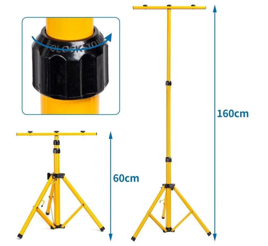 LED Schijnwerper met statief - 2x30W 5400 Lumen - 6500K - IP65