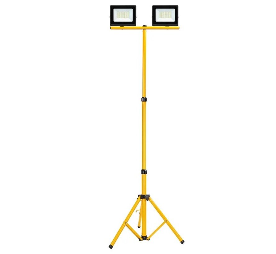 LED Schijnwerper met statief - 2x30W Totaal 6600 Lumen - 4000K - IP65