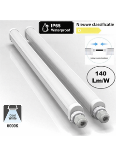 LED Montagebalk 120cm - 38W 120lm p/w - 6500K 865 - IP65 Doorkoppelbaar