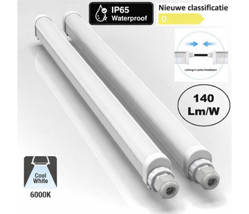 LED Montagebalk 120cm - 38W 120lm p/w - 6500K 865 - IP65 Doorkoppelbaar