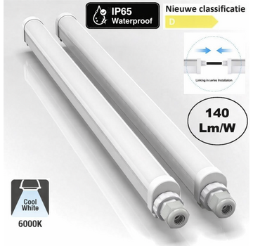 LED Montagebalk 120cm - 38W 120lm p/w - 6500K 865 - IP65 Doorkoppelbaar