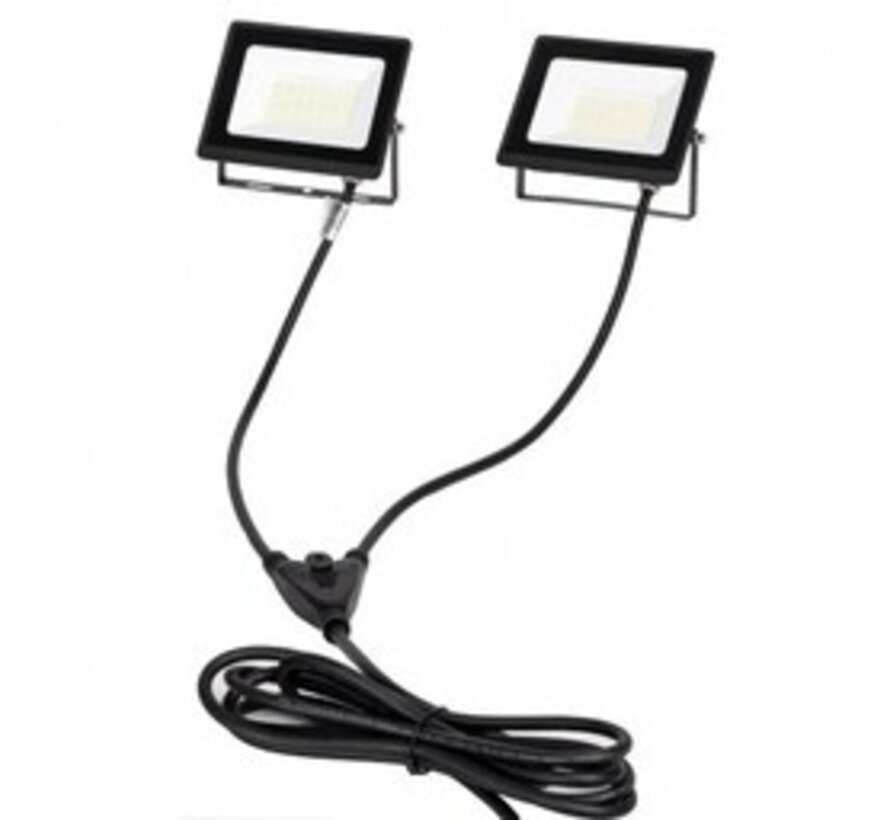 LED Schijnwerper met statief - 2x30W Totaal 6600 Lumen - 4000K - IP65