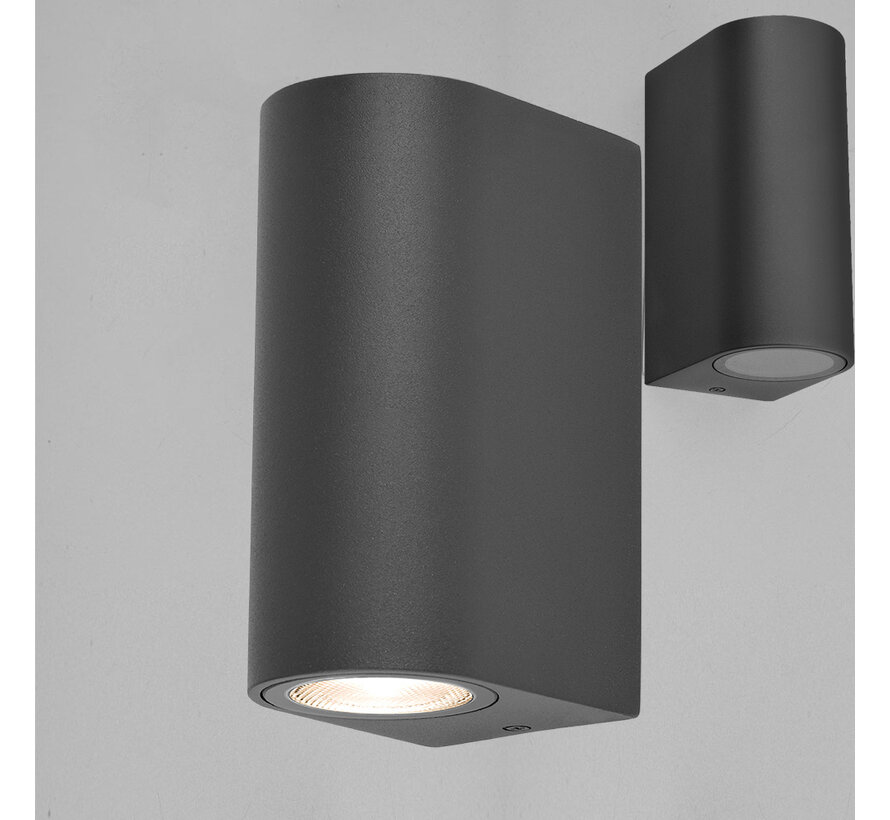 LED Wandlamp GU10 fitting - IP65 Waterdicht - Up Down - Zwart