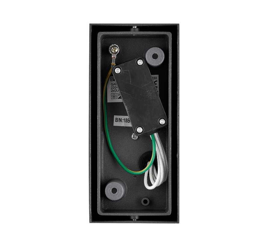 LED Wandlamp GU10 fitting - IP65 Waterdicht - Up Down - Zwart