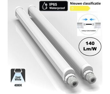 LED Batten - Waterdicht IP65- 120cm 40W - 4000K helder wit licht (840) - compleet incl. bevestigingsmateriaal