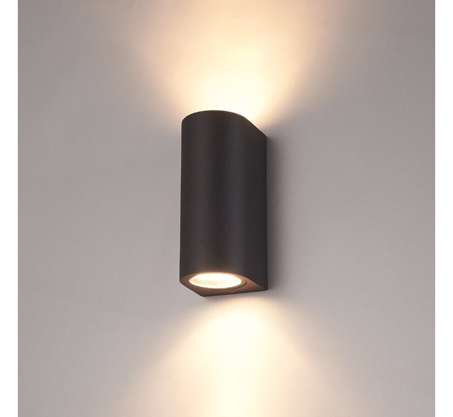 LED Wandlamp Buiten Up & Down - 2x GU10 - Aluminium - Antraciet