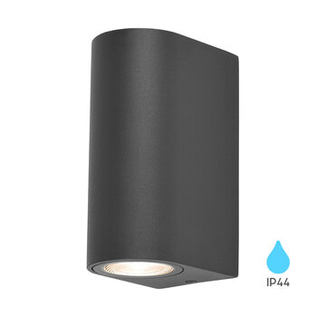 LED Wandlamp Buiten Up & Down - 2x GU10 - Aluminium - Antraciet