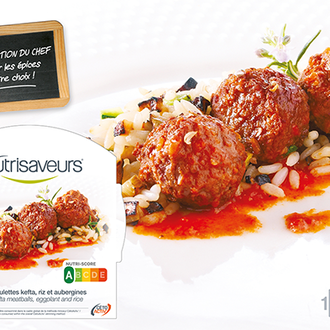 Xdaylight Plat Kefta Balletjes met Rijst en Aubergines - FASE 3 & 4