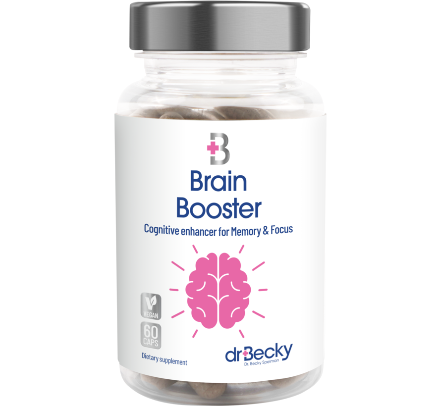 Brain Booster | Concentratie & Prestaties | Nootropics | 60 Vegan Caps | Bevordert Focus en Geheugen |  Dr. Becky