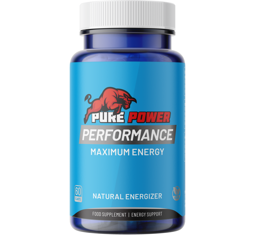 Pure Power Performance | 60 vegan caps | Energie & Stamina caps | Focus & Uithoudingsvermogen