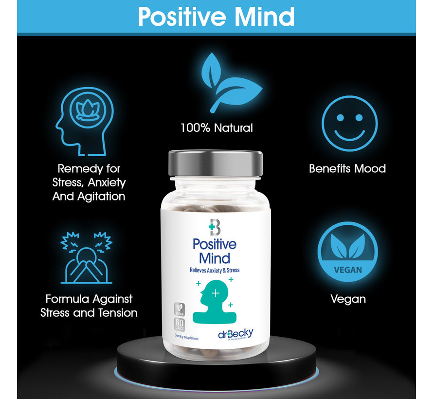 Positive Mind | 60 Vegane Kapseln | Formel gegen Stress und Spannung