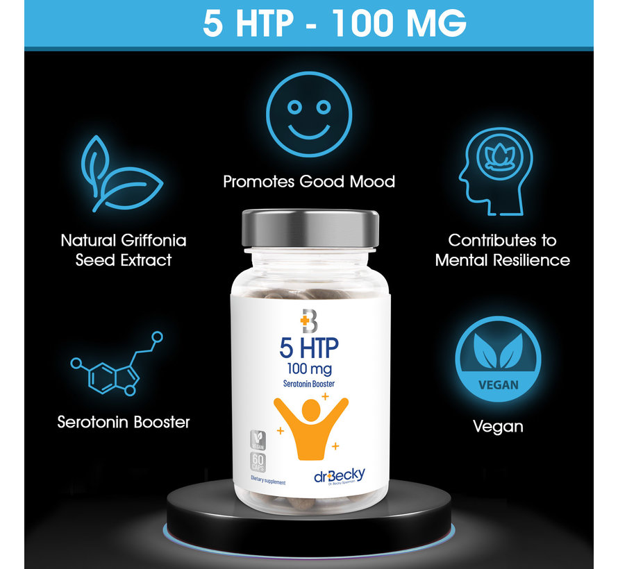 5 HTP | 100 mg | 60 Vegan caps | Serotonine | Dr. Becky