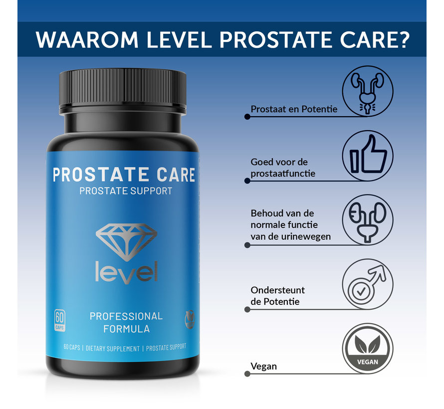 Level Prostate Care | 60 vegans cap | Prostate Support | Prostaat, Potentie en Urinewegen