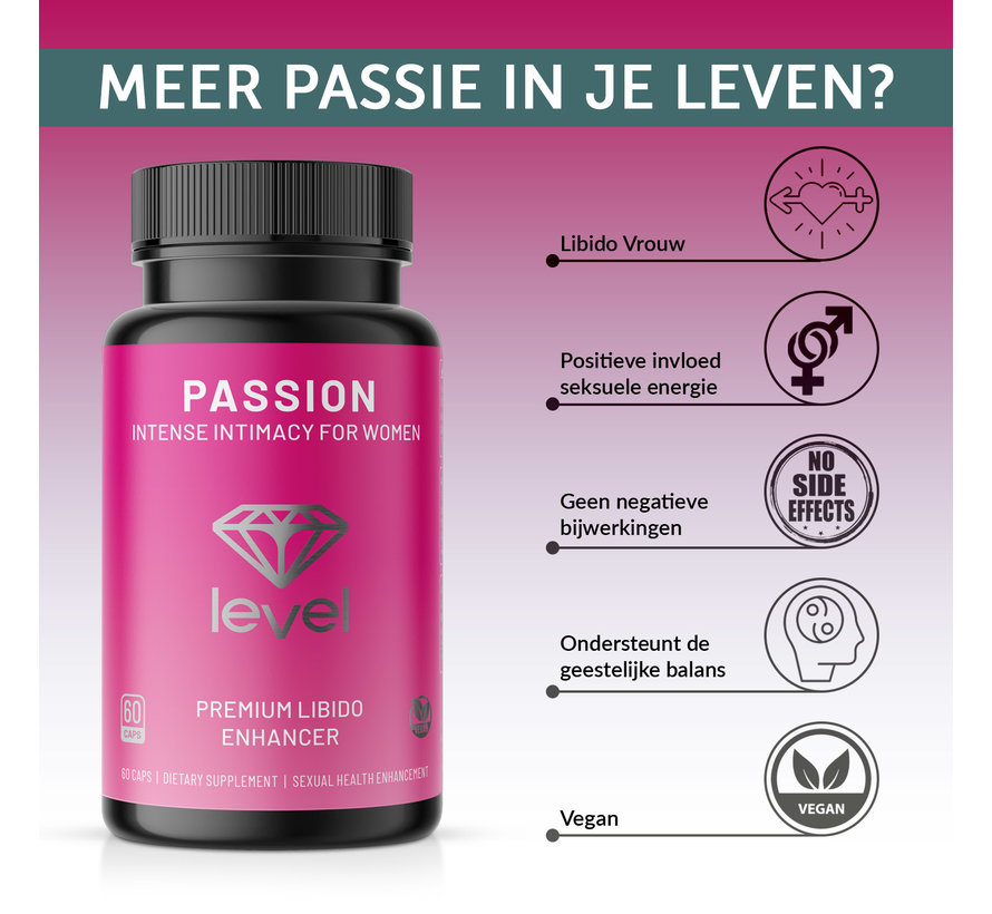 Level Passion | 60 vegan caps | Intense Intimacy for Women - Libido Booster