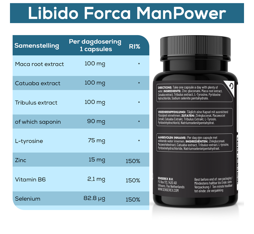 ManPower | 60 vegan caps | Erection Booster | Erection & Libido