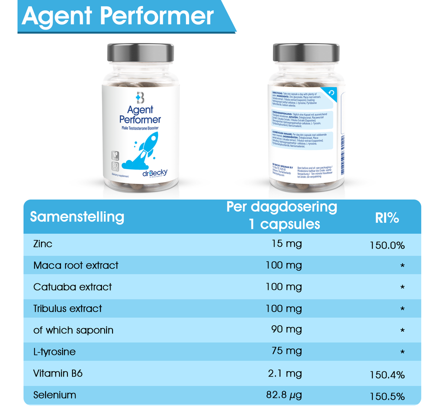 Agent Performer | 60 Vegan Caps| Supports erection and potency