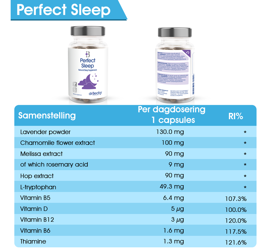 Perfect Sleep | 60 Veggie caps | Natural Sleep Formula
