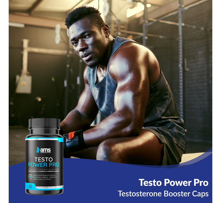 Testo Power Pro | 60 vegan caps | Testosterone & Stamina | Muscle Mass