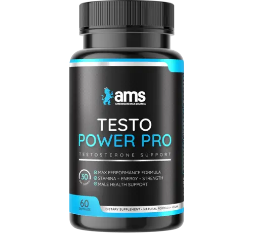 Amsterdam Max Stamina Testo Power Pro | 60 vegan caps | Testosteron Booster | Spiermassa & Libido