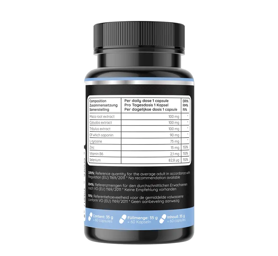 Male Power | 60 vegan caps | Mannen Booster | 7 Natuurlijke Ingrediënten