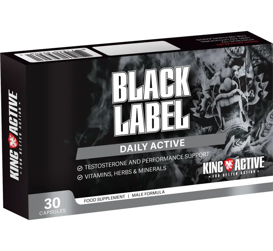 Black Label 30 capsules – Natuurlijke formule ter ondersteuning van testosteron, energie en mannelijke vitaliteit – One A Day