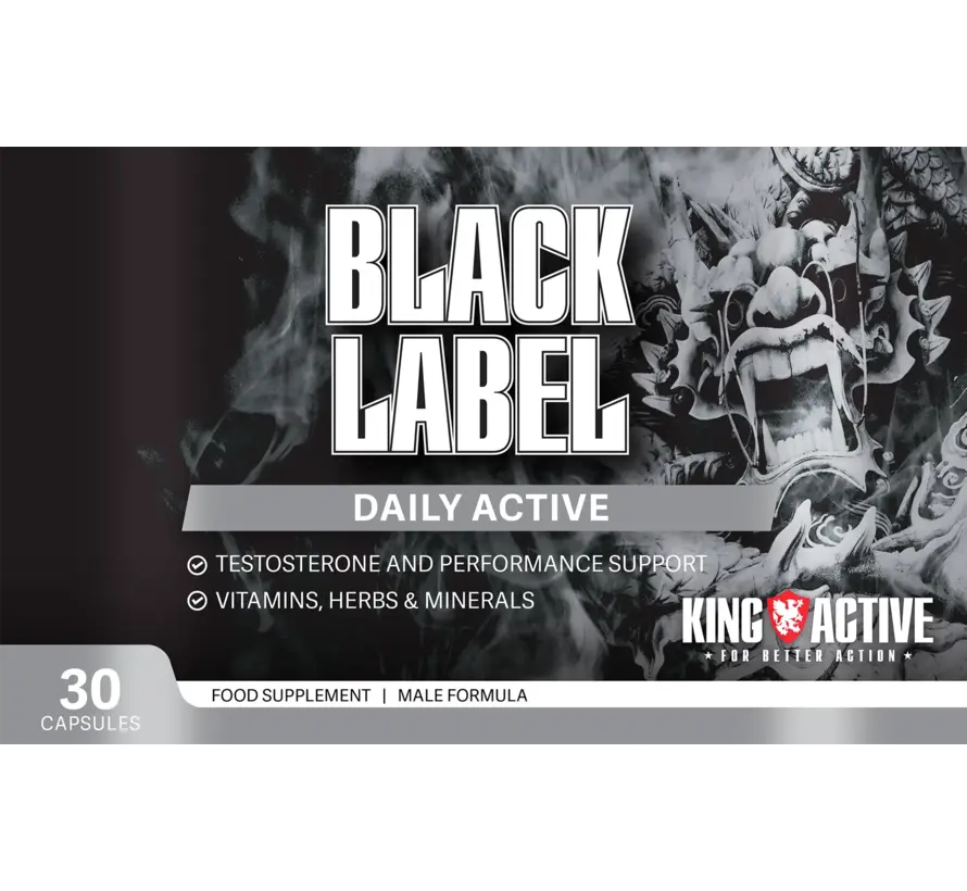 Black Label 30 capsules – Natuurlijke formule ter ondersteuning van testosteron, energie en mannelijke vitaliteit – One A Day