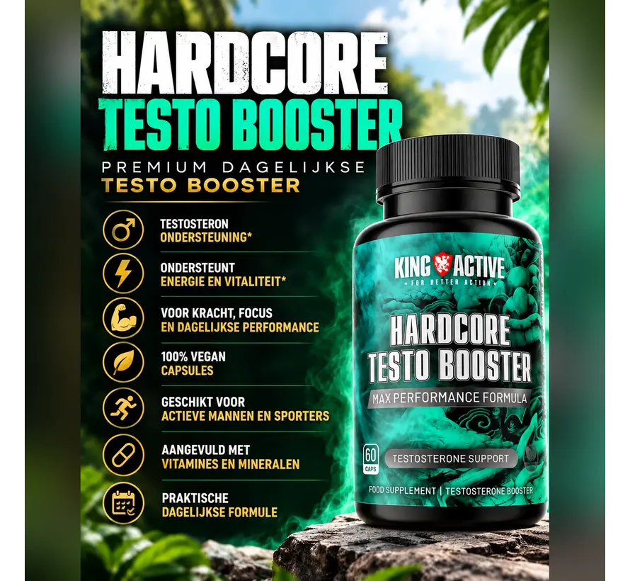 Hardcore Testo Booster | 60 vegan caps | Testosterone Support | Testo and Libido Booster