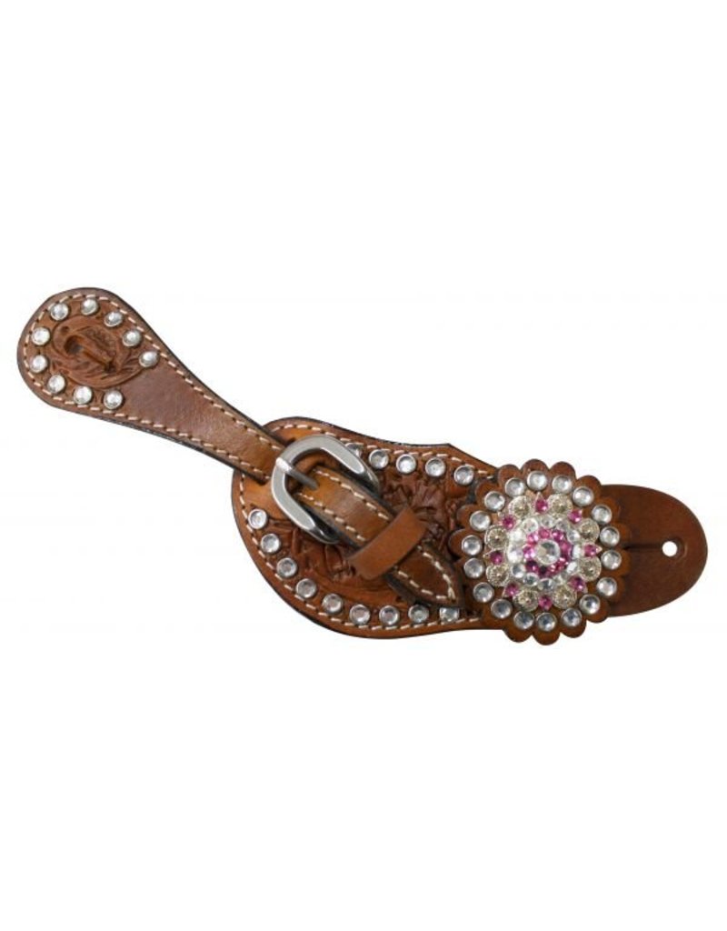 Showman Youth Crystal Rhinestone Spur Straps These Spur Straps