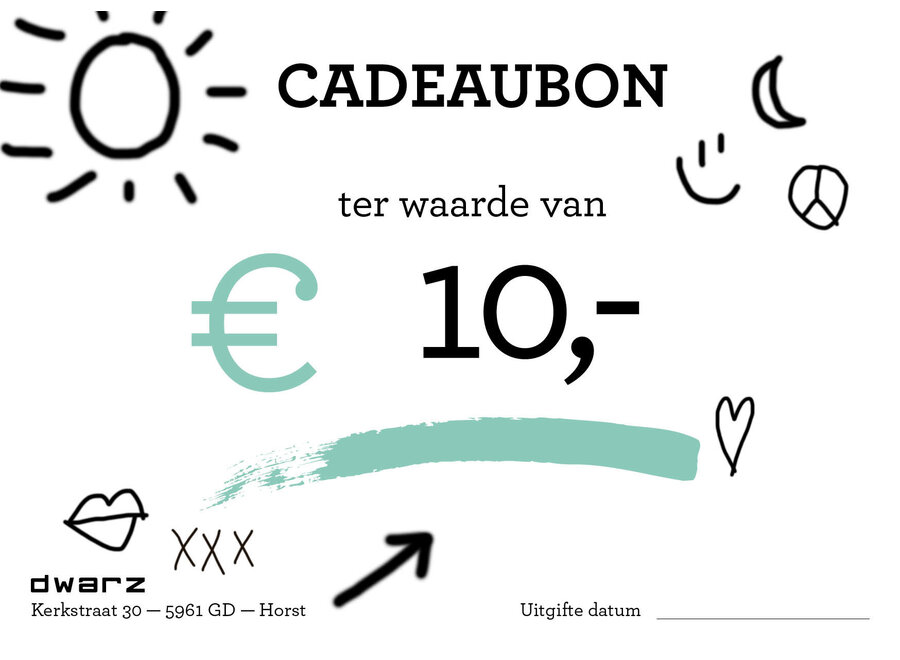 Dwarz Cadeaubon 10