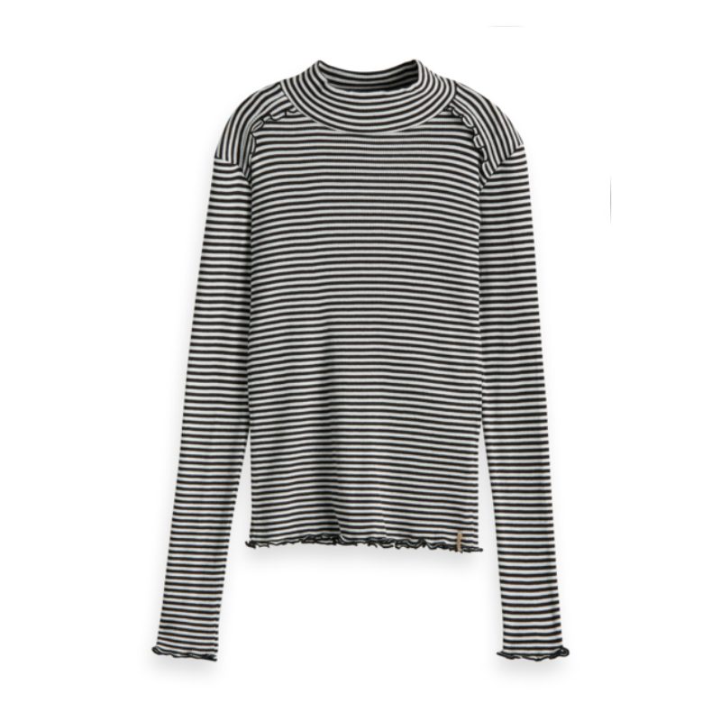 Scotch Rebelle Fitted long sleeve tee stripes