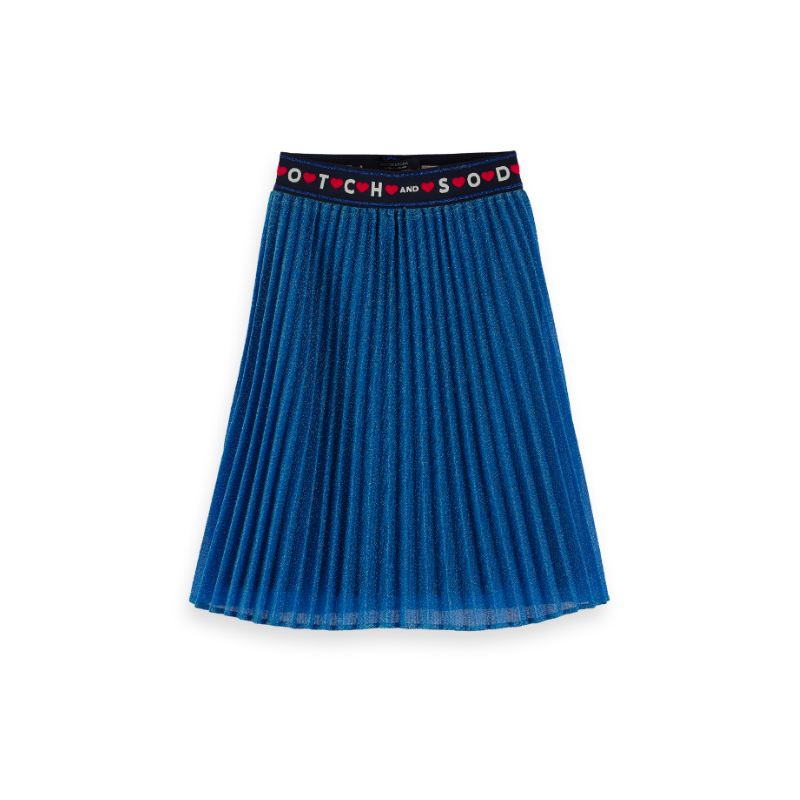 Scotch Rebelle Ams Blauw pleated plisse skirt