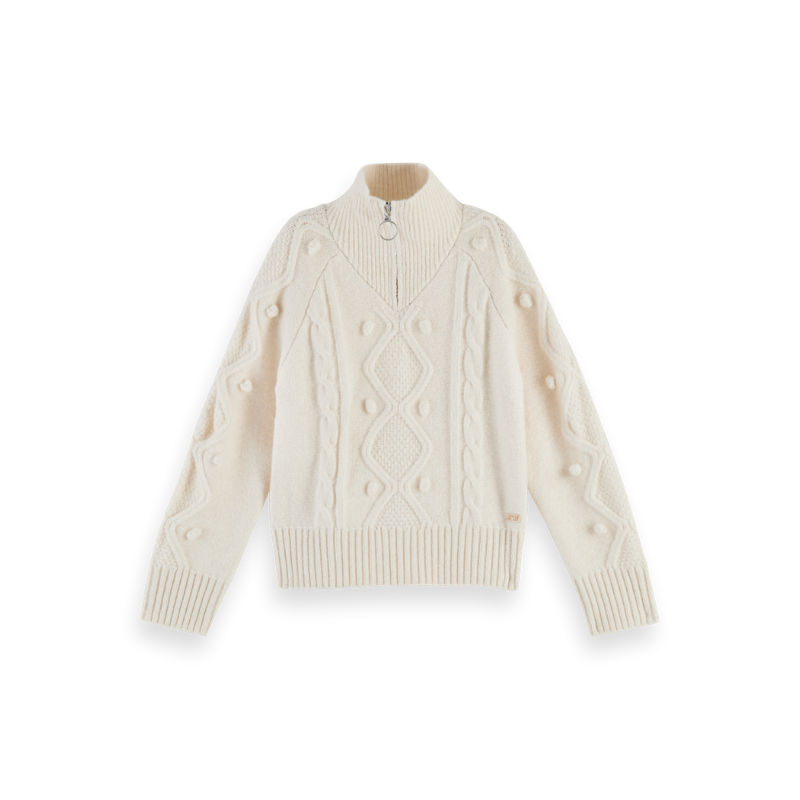 Half-zip cable knit pullover