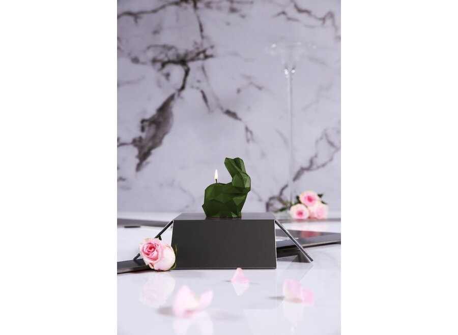 Candle rabbit low poly small dark green