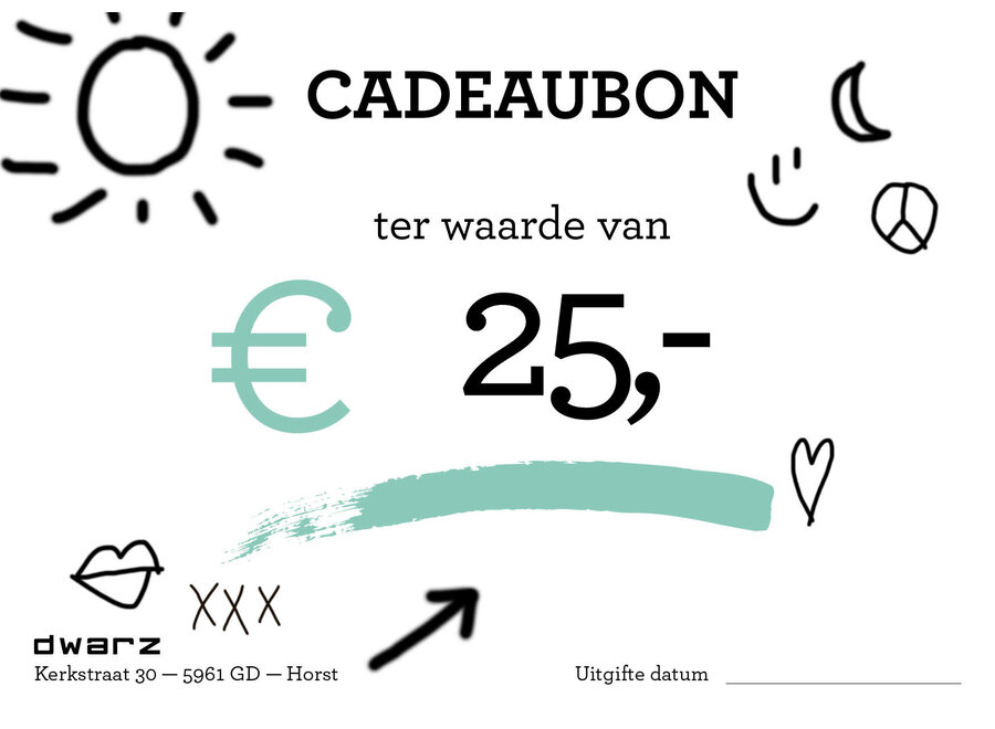 Dwarz  Cadeaubon 25