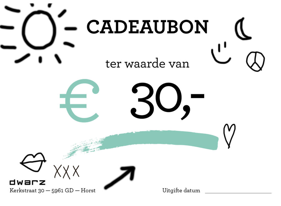 Dwarz Cadeaubon 30