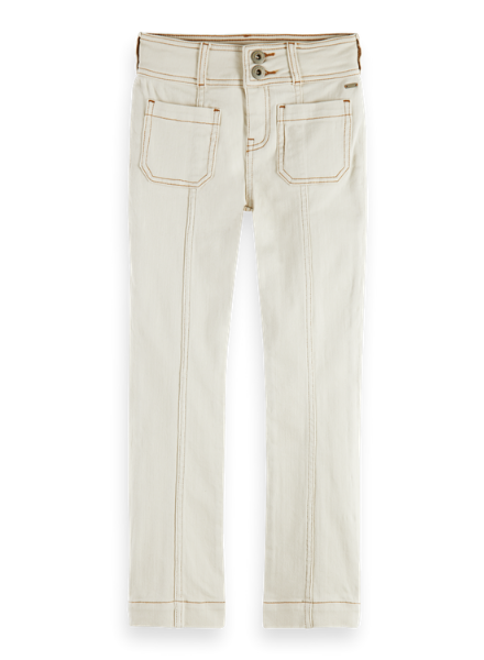 Organic cotton straight fit pants with contrast stitching