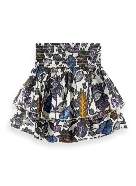 Scotch & Soda Short skirt with gathers in all-over print