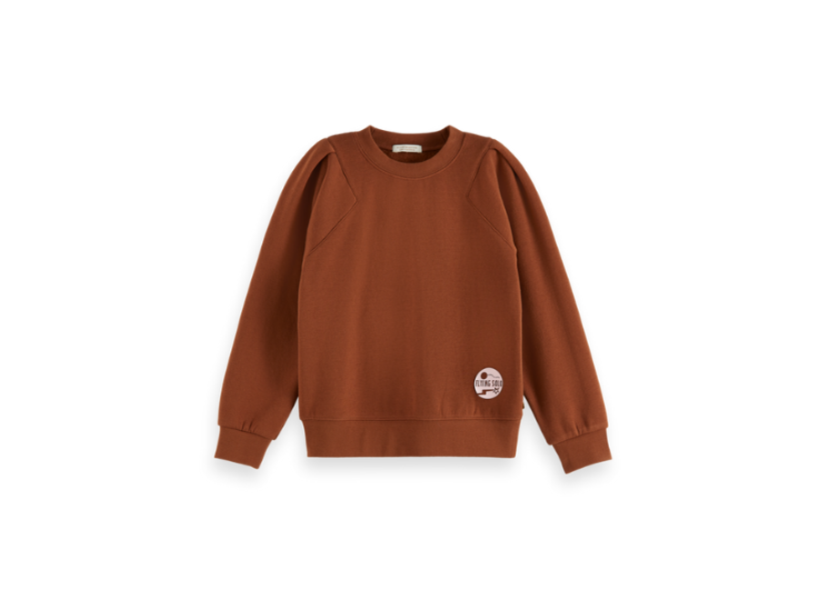 Crew neck balloon sleeve sweatshirt, contains Organic Cotton