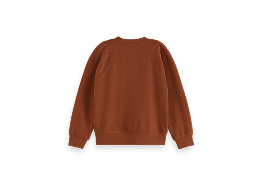 Crew neck balloon sleeve sweatshirt, contains Organic Cotton