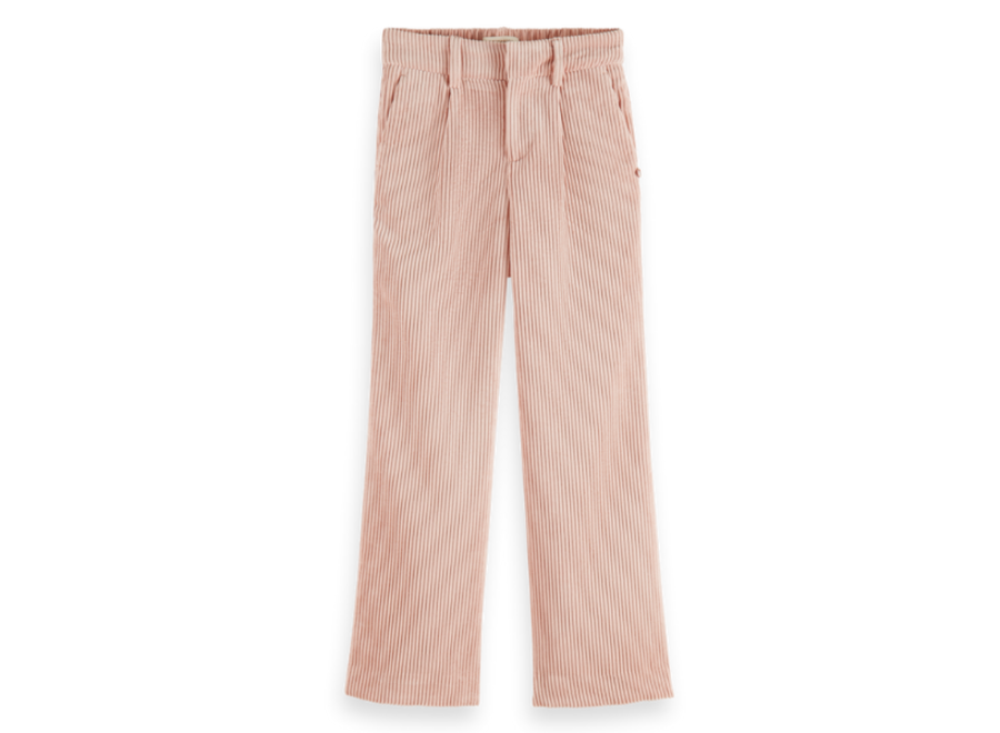 Corduroy wide-leg high-rise pants