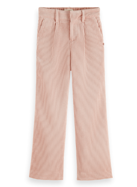 Corduroy wide-leg high-rise pants
