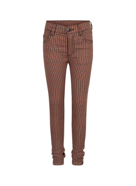 5-pocket check pants