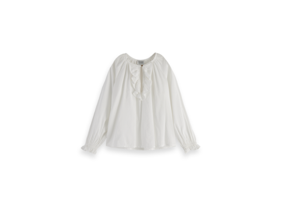 Relaxed-fit ruffled top