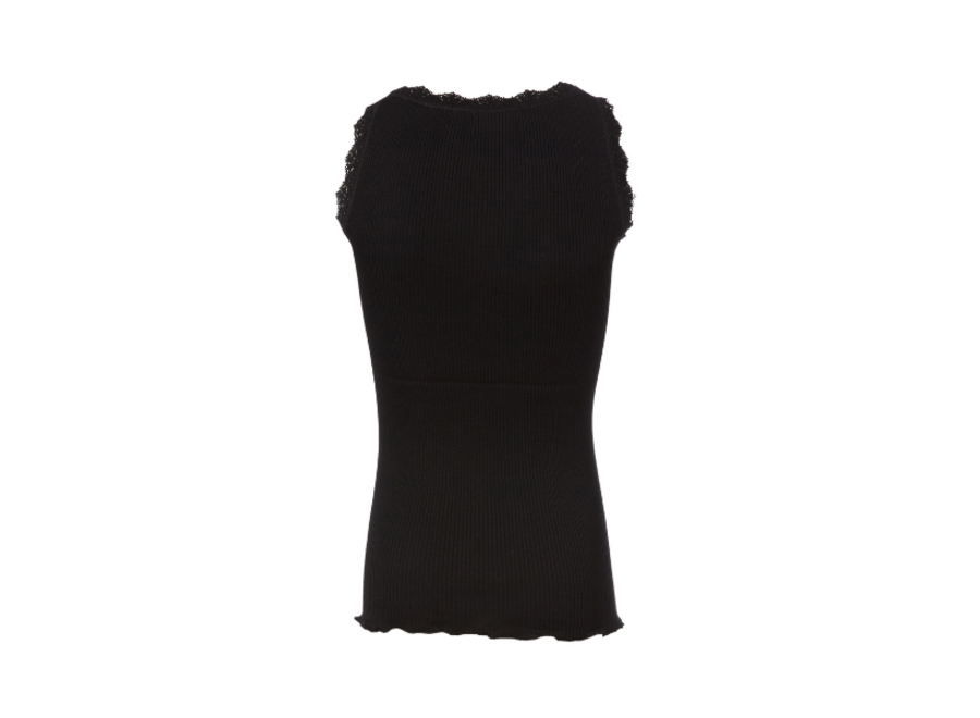 Silk top w/ lace black