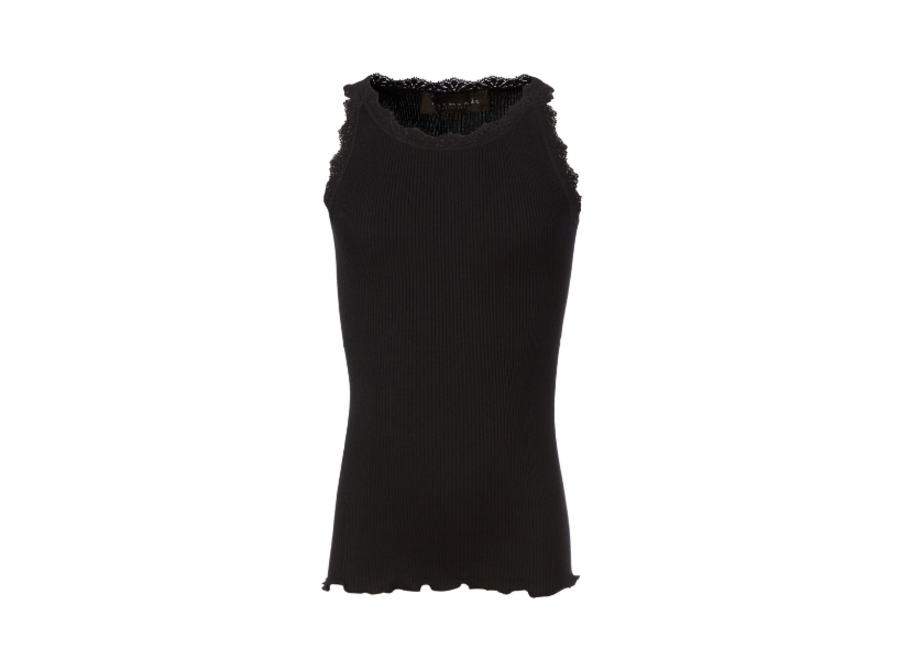 Silk top w/ lace black