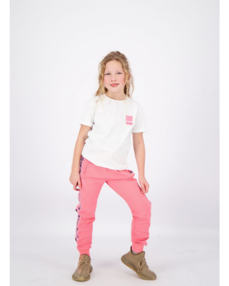 T-SHIRT SLIM FIT REINDERS BADGE REINDERSG2552 White Pink Carnation - Dwarz  - kinderkleding