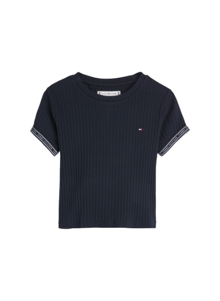 Tommy Tape Rib Top S/S