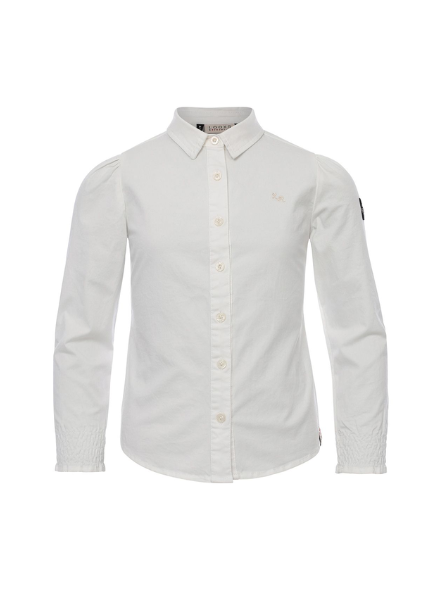 Smocked poplin blouse