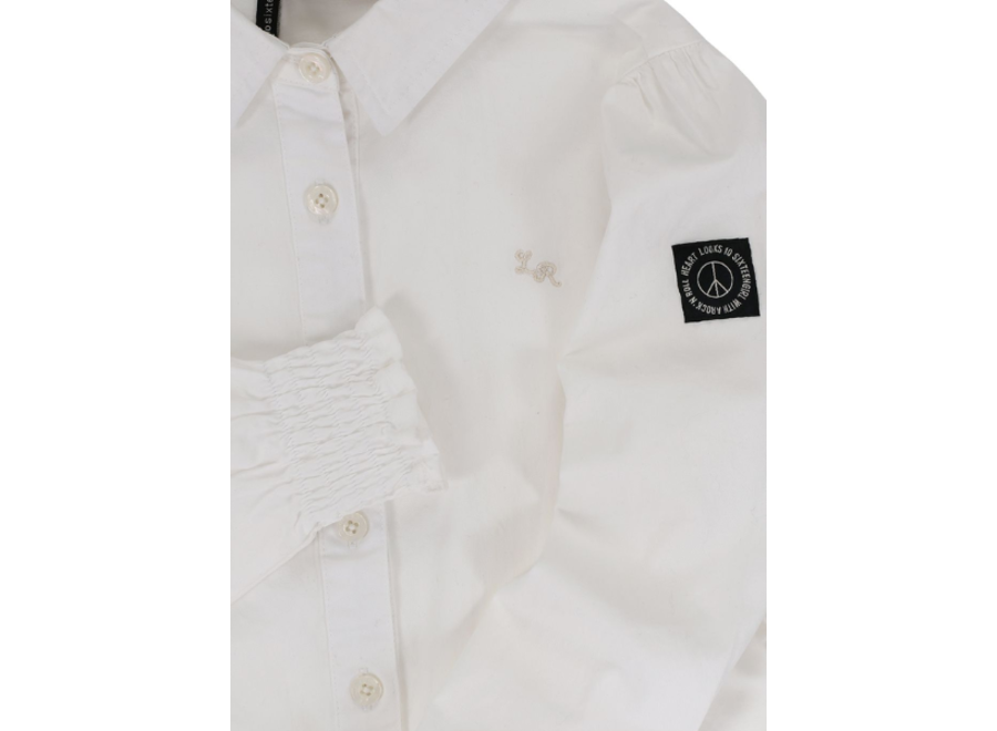 Smocked poplin blouse