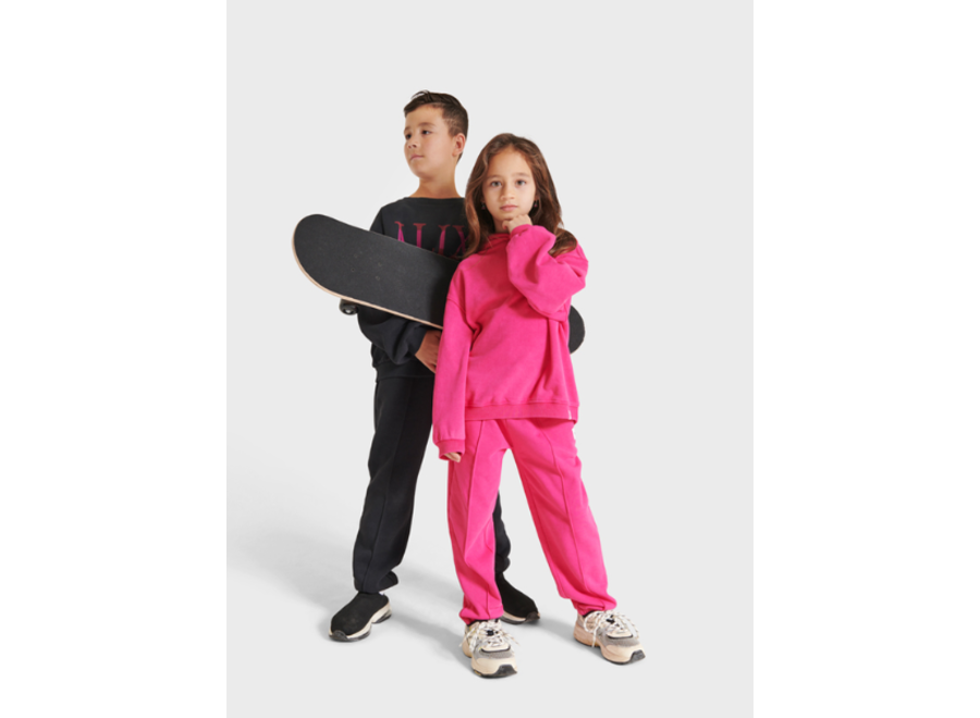 Kids Knitted Sweat Pants Bright Pink